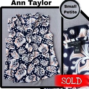 Ann Taylor NB and White Paisley Blouse